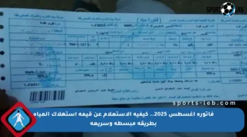 فاتورة أغسطس 2025.. كيفية الاستعلام عن قيمة استهلاك المياه بطريقة مبسطة وسريعة